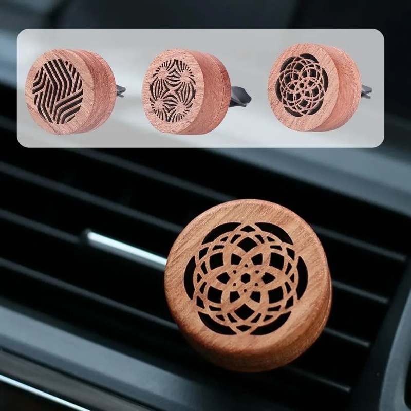 HandCarved Rosewood Essential Oil Car Diffuser Aromatherapy Clip 5
