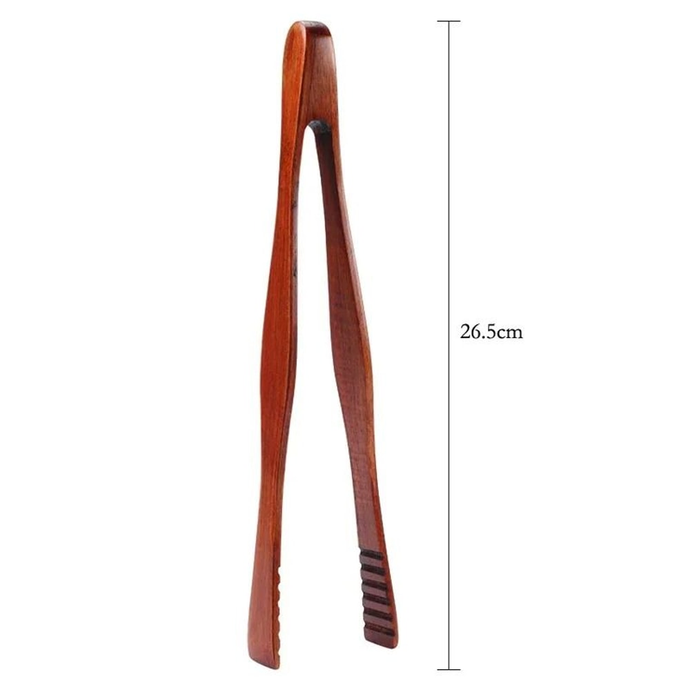 Natural Bamboo ScissorStyle Kitchen Tongs Serving Clamp 6