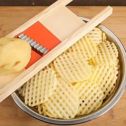 stainless steel waffle fry & crinkle grid slicer