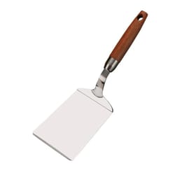 stainless steel griddle spatula with ergonomic wooden handle