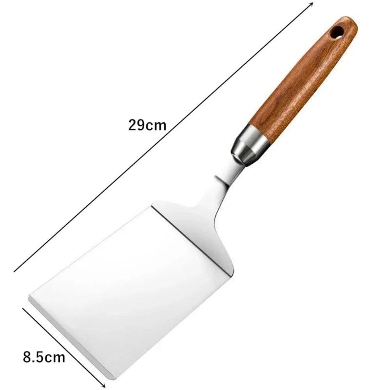 Stainless Steel Griddle Spatula With Ergonomic Wooden Handle 5