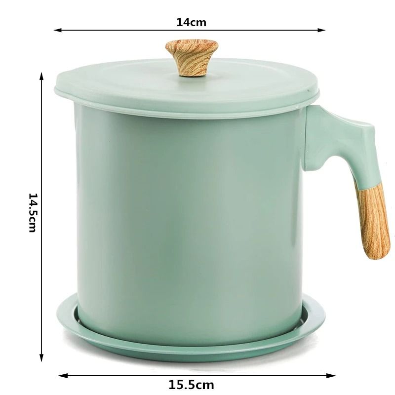 Stainless Steel 14L Bacon Grease Container FineMesh Oil Strainer 2