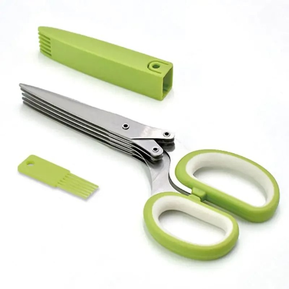 5Blade Stainless Steel Herb Vegetable Kitchen Scissors 1