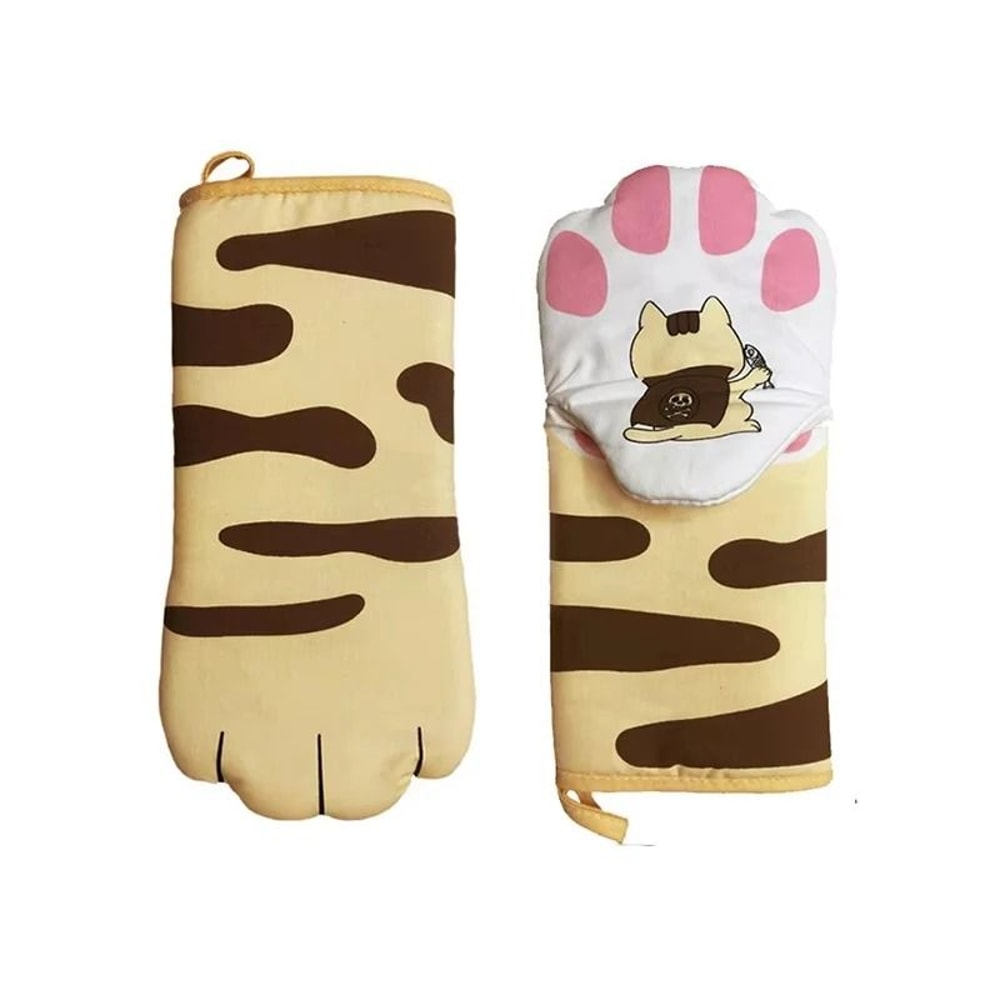 Cute Cat Paw Insulated HeatResistant Baking Mitt 7