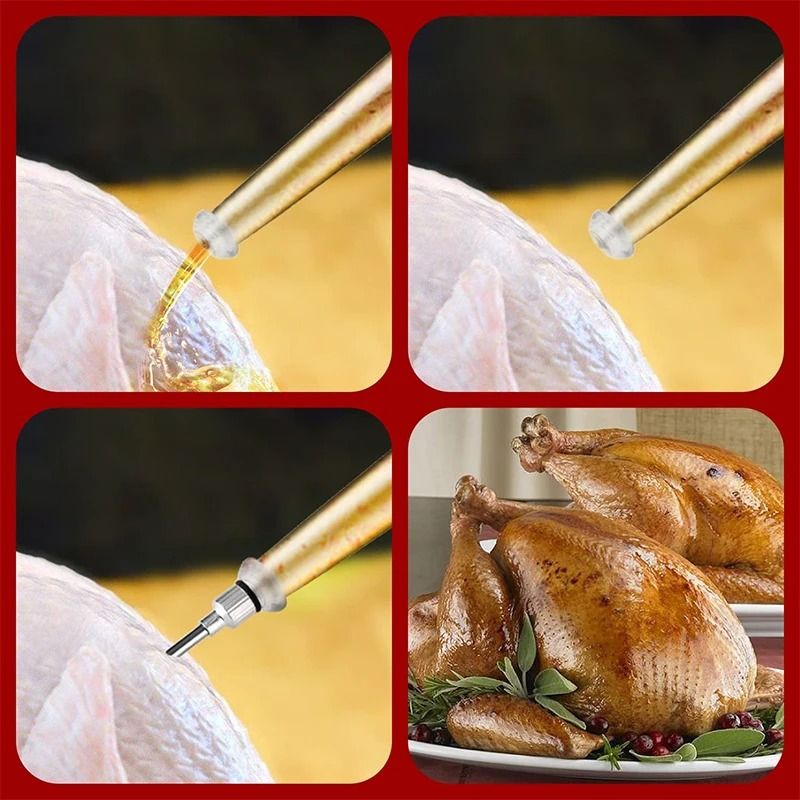 Stainless Steel Turkey Baster Meat Injector Kit 5