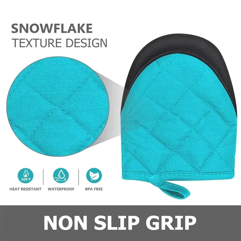 HeavyDuty HeatResistant Short Oven Mitts With NonSlip Grip 4