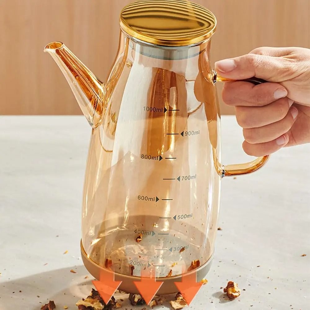 HighCapacity Glass Oil Dispenser With Stainless Steel Lid 3