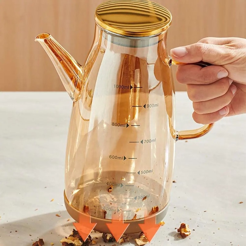 HighCapacity Glass Oil Dispenser With Stainless Steel Lid 3