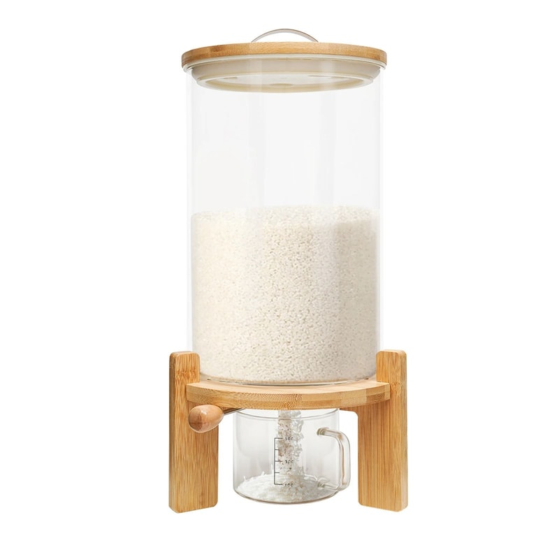 75L Glass Cereal Dispenser LargeCapacity Grain Storage 1