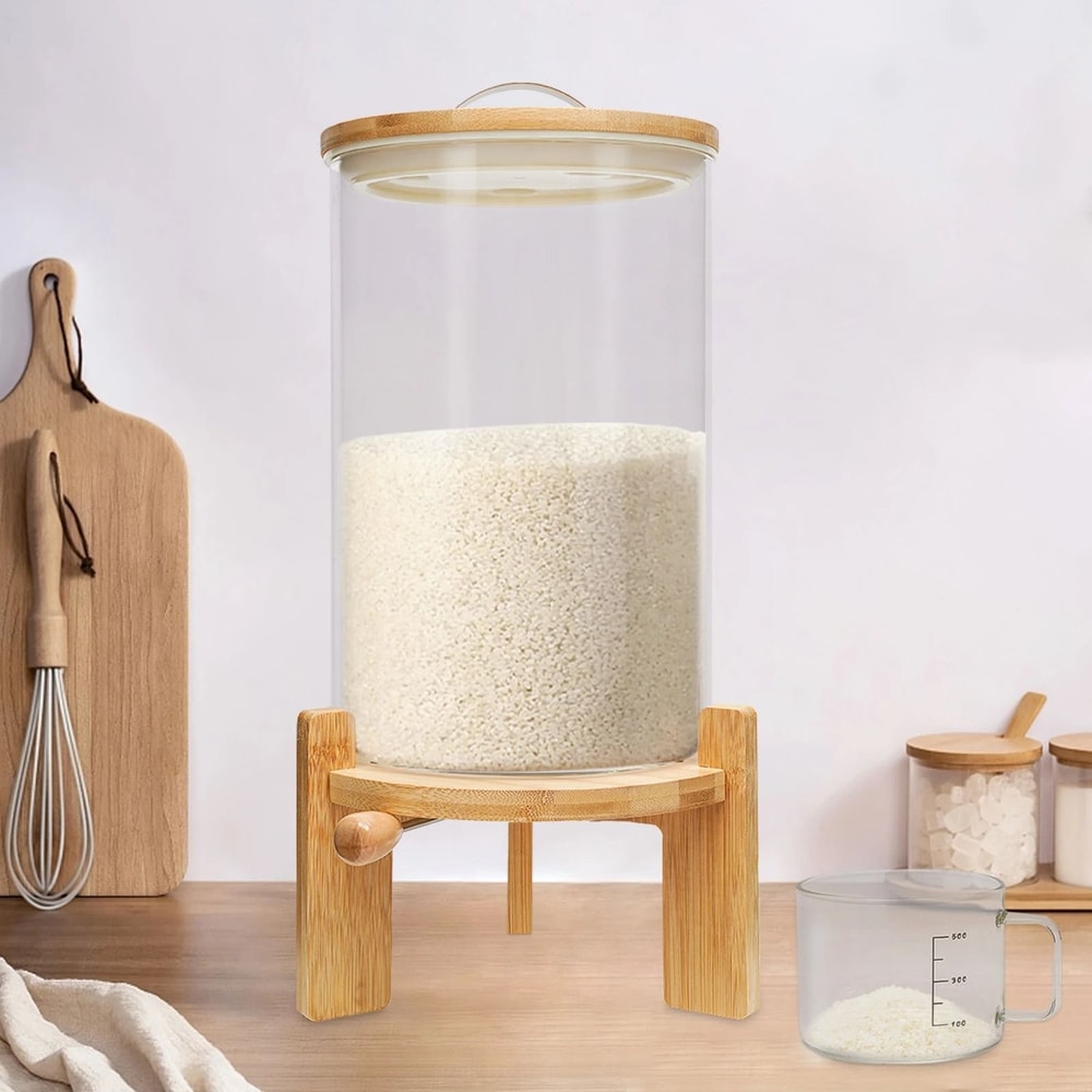 75L Glass Cereal Dispenser LargeCapacity Grain Storage 4