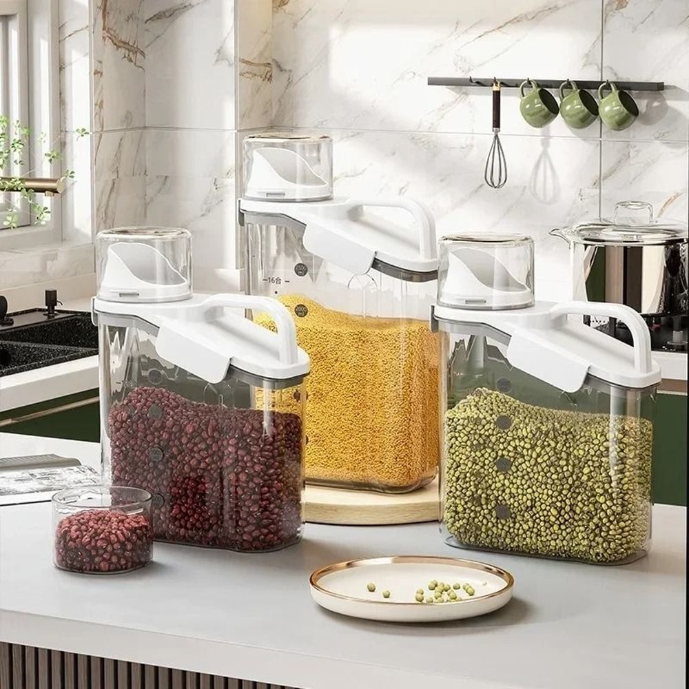 15L Airtight Cereal Storage Dispenser With Integrated Measuring Cup 2