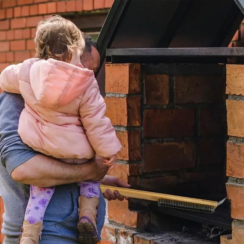 Swivel Head Pizza Oven Brush And Stainless Steel Scraper 3