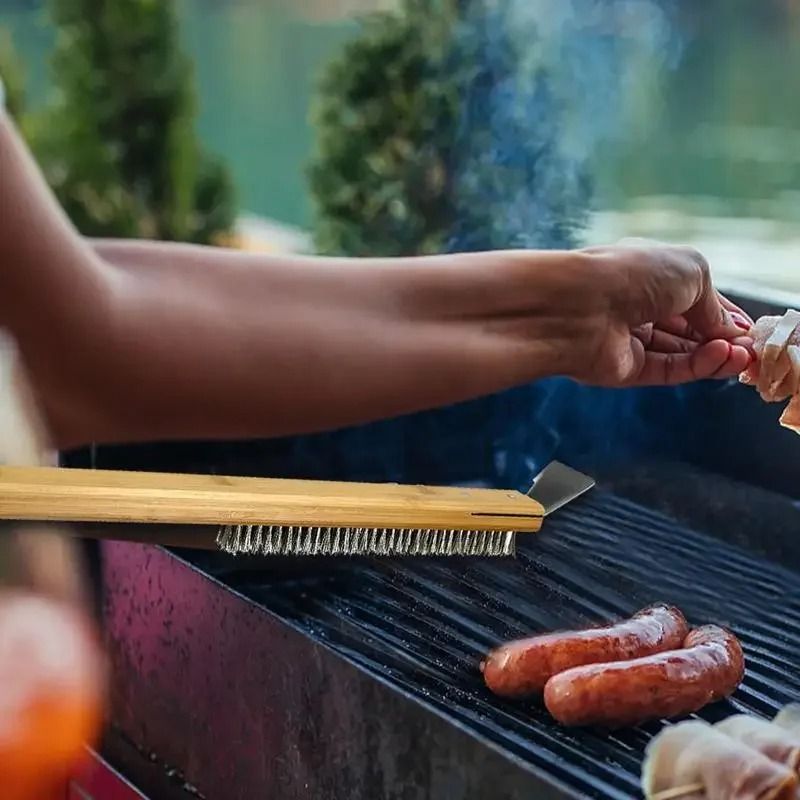 Swivel Head Pizza Oven Brush And Stainless Steel Scraper 5