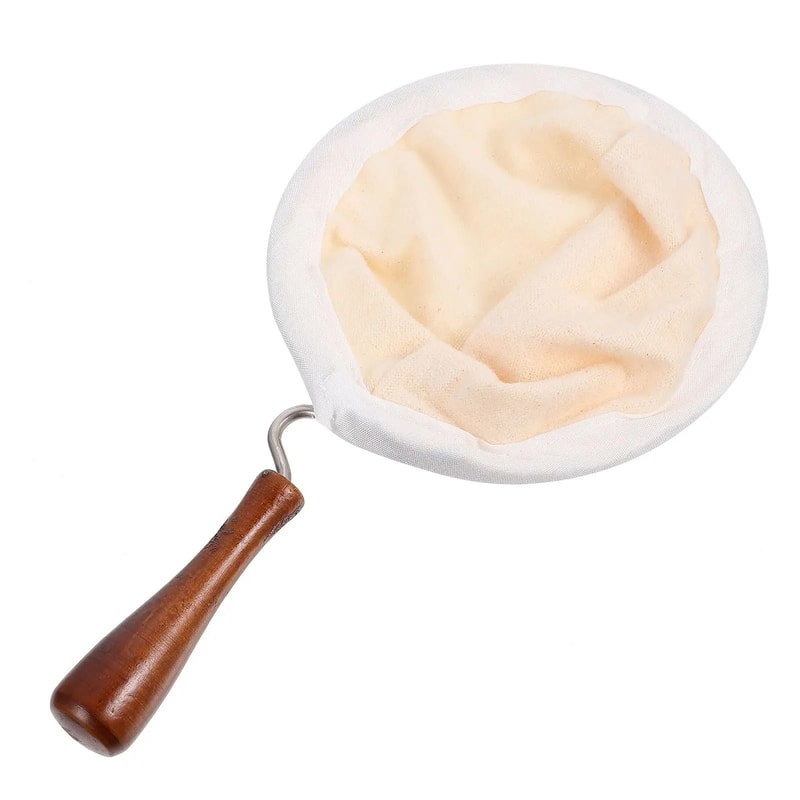 Reusable Flannel Coffee Filter Bag With Wood Handle 3