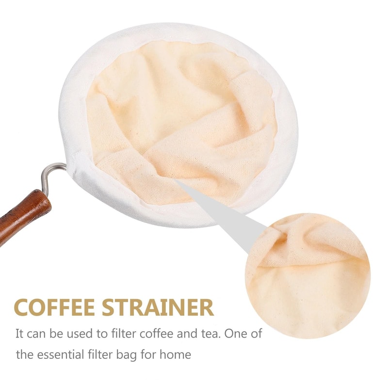 Reusable Flannel Coffee Filter Bag With Wood Handle 5