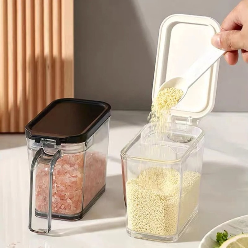 Sealed PopTop MoistureProof Seasoning Box With Integrated Spoon 1