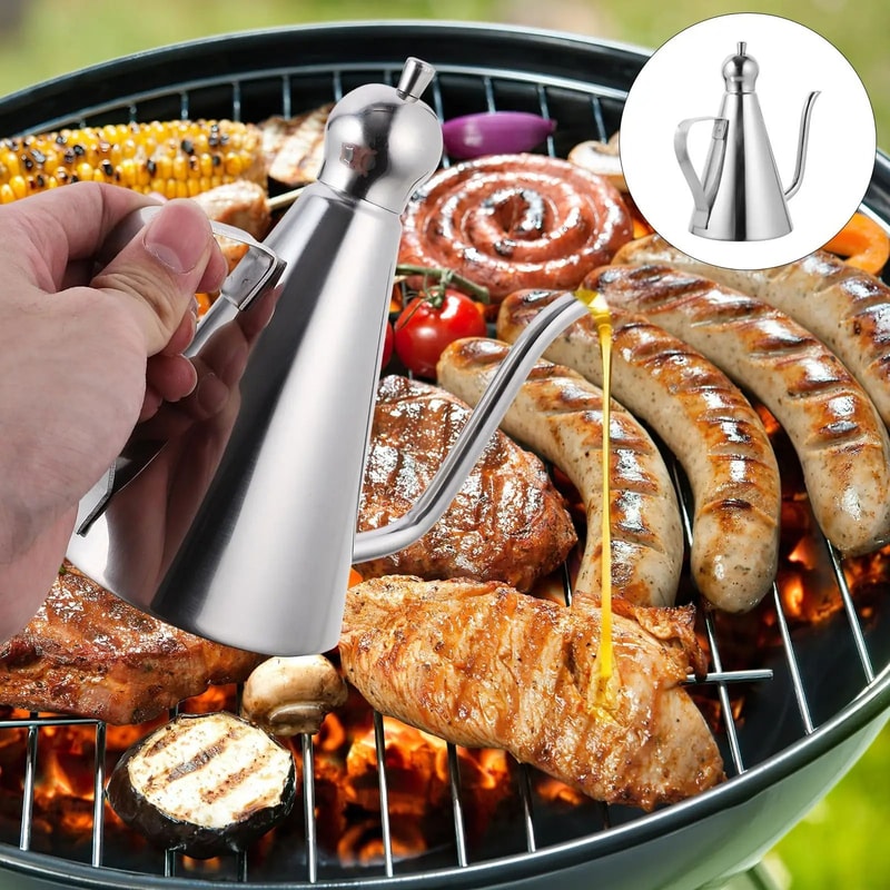 304 Stainless Steel Precision Oil Dispenser And Leakproof Sauce Bottle 3