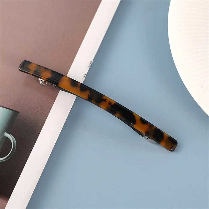 Geometric Leopard Acetate Hair Pin And Professional Styling Barrette 1