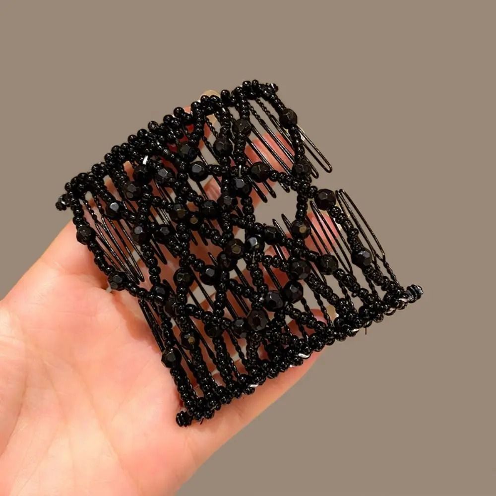 Elegant Pearl Elastic Magic Hair Comb And Butterfly Fancy Clip 11