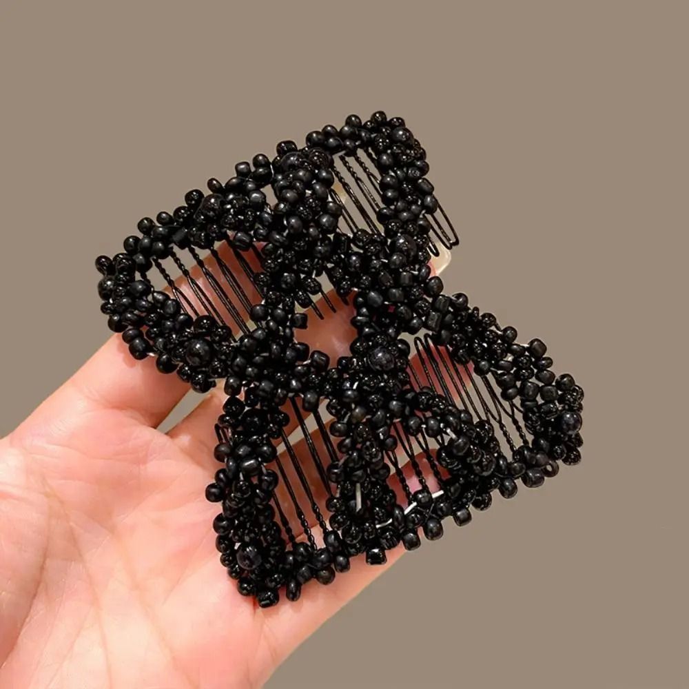Elegant Pearl Elastic Magic Hair Comb And Butterfly Fancy Clip 6