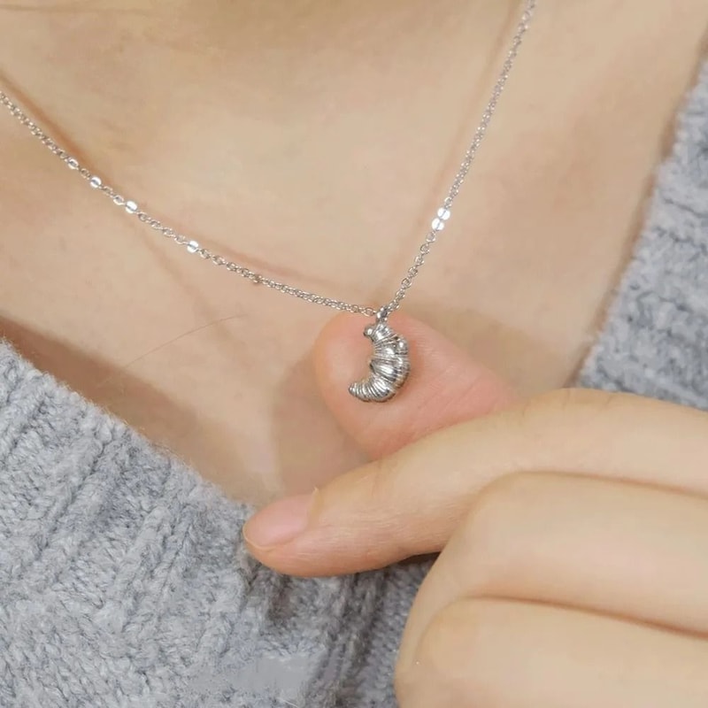 Artisan Geometric Croissant Pendant And Minimalist Gold Choker 5