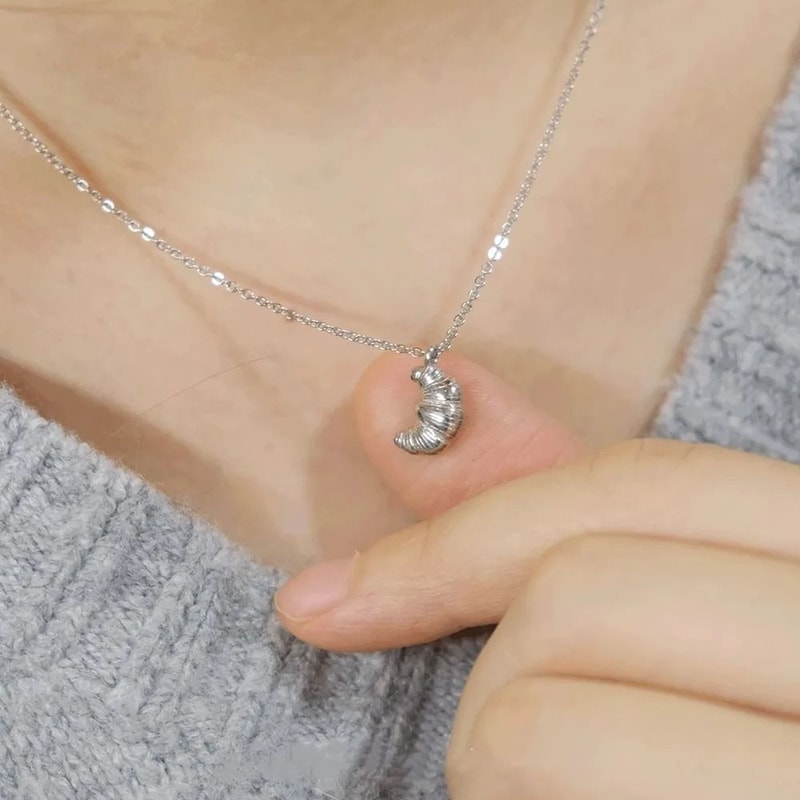 Artisan Geometric Croissant Pendant And Minimalist Gold Choker 7