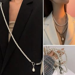 boutique ins pearl pendant crossbody chain and minimalist statement necklace