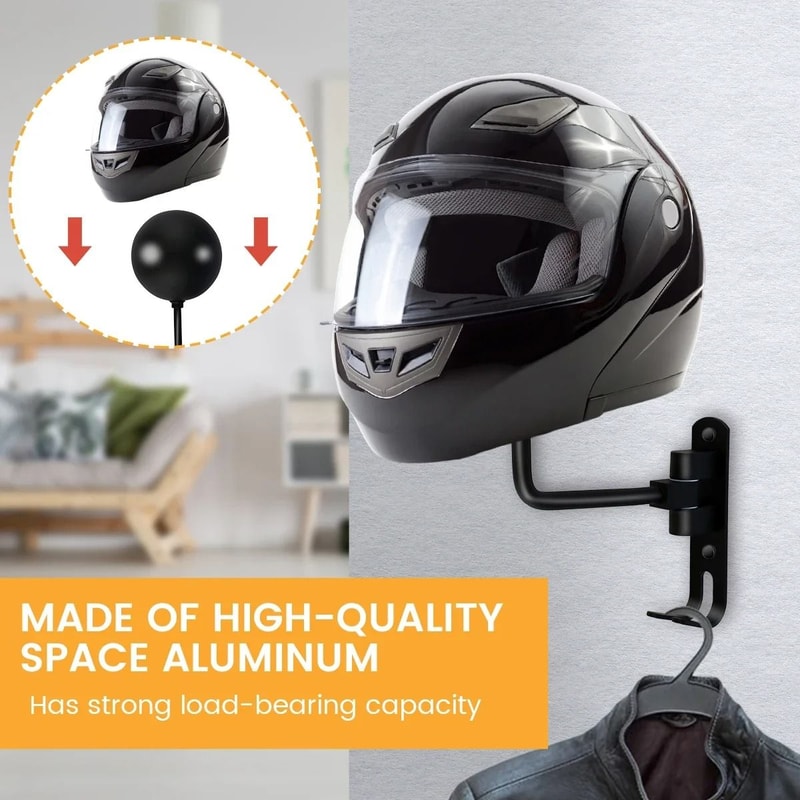 HeavyDuty 180Degree Rotating Motorcycle Helmet Rack And WallMounted Display 1