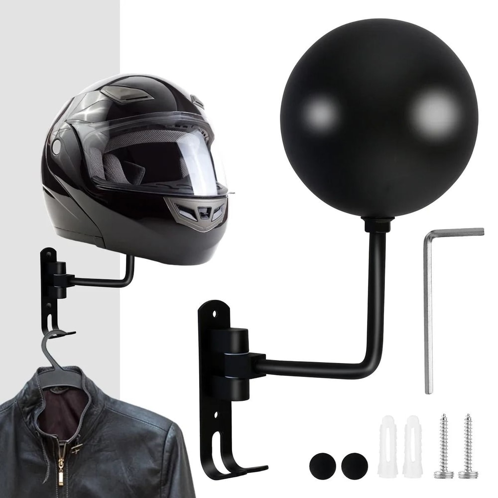 HeavyDuty 180Degree Rotating Motorcycle Helmet Rack And WallMounted Display 2