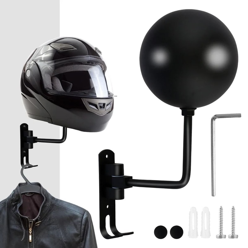 HeavyDuty 180Degree Rotating Motorcycle Helmet Rack And WallMounted Display 2