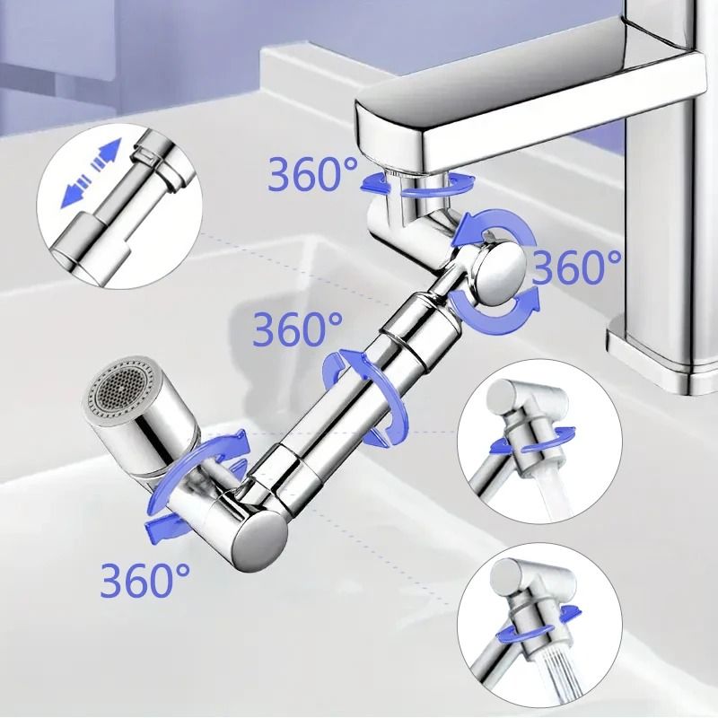 720Degree Universal Rotation Faucet Extender And DualMode Splash Filter 1