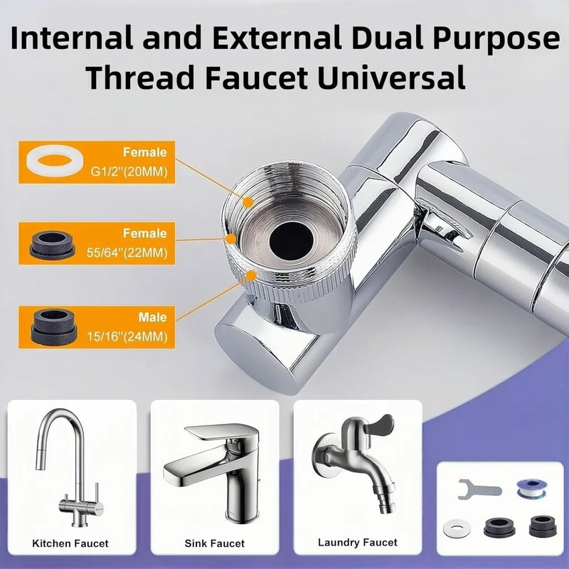 720Degree Universal Rotation Faucet Extender And DualMode Splash Filter 0