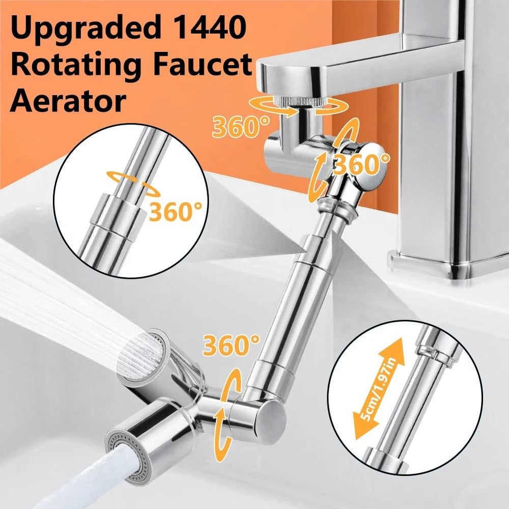 Ultimate 1440 Swivel Faucet Extender And Universal Robotic Arm Aerator 0