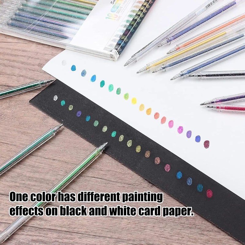 Metallic Glitter Gel Pens Set 10mm QuickDry Art Markers For Drawing DIY 3