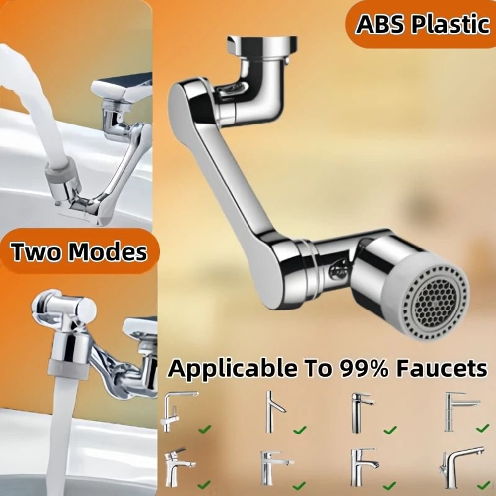 Universal 1080 Swivel Extension Faucet Aerator Dual Mode Kitchen Sink Tap Extender 3