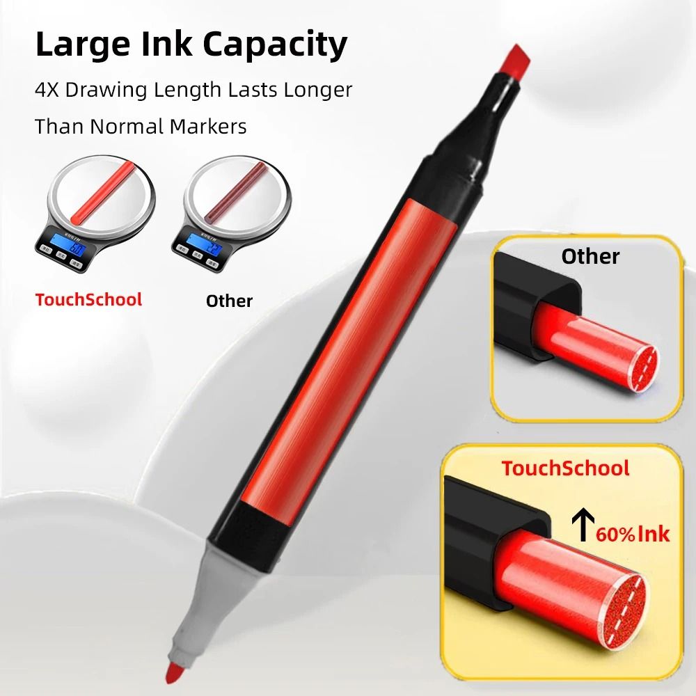 Dual Brush Tip Permanent Alcohol Markers Professional Art Set For Drawing Sketching 3