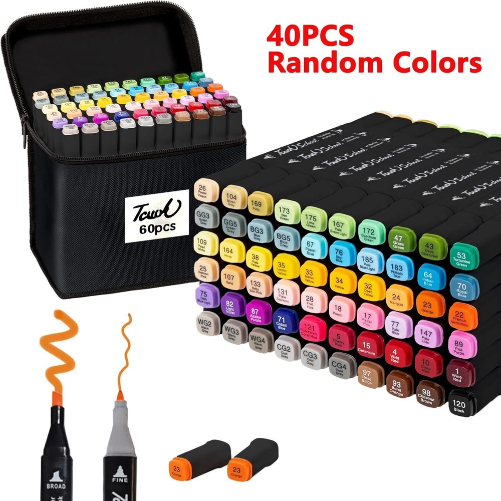 Dual Brush Tip Permanent Alcohol Markers Professional Art Set For Drawing Sketching 6