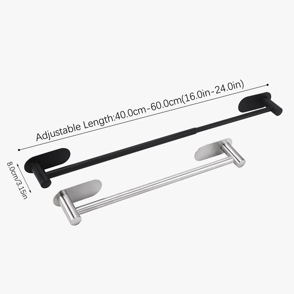 Adjustable Stainless Steel Towel Bar SUS304 Rustproof Bathroom Wall Rack 5