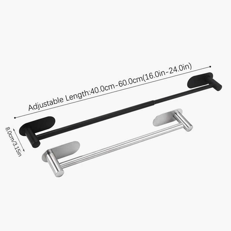 Adjustable Stainless Steel Towel Bar SUS304 Rustproof Bathroom Wall Rack 5