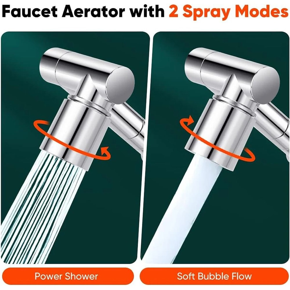 1440 Swivel Robotic Arm Faucet Aerator Retractable Universal Sink Extender 6