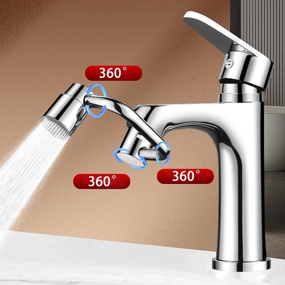 1080 Rotatable AntiSplash Faucet Aerator Universal Bathroom Kitchen Tap Extender 2