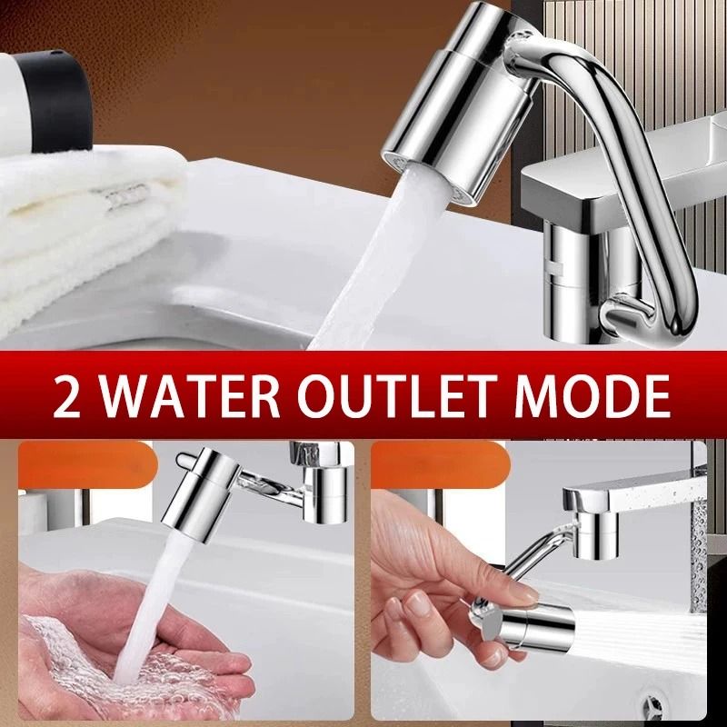 1080 Rotatable AntiSplash Faucet Aerator Universal Bathroom Kitchen Tap Extender 3