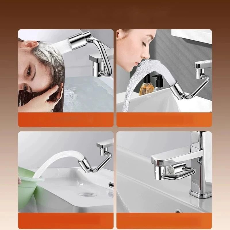 1080 Rotatable AntiSplash Faucet Aerator Universal Bathroom Kitchen Tap Extender 4