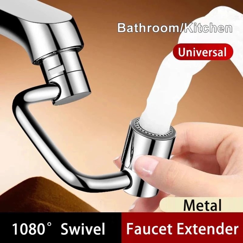 1080 Rotatable AntiSplash Faucet Aerator Universal Bathroom Kitchen Tap Extender 6