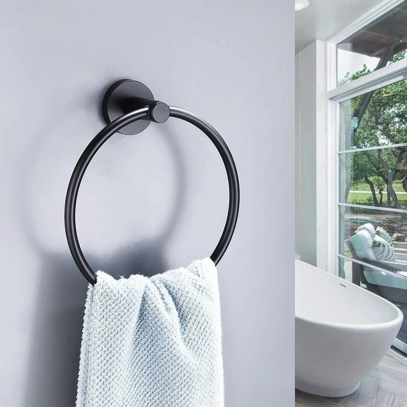 Stainless Steel Towel Ring SUS304 Round Hand Towel Holder 0