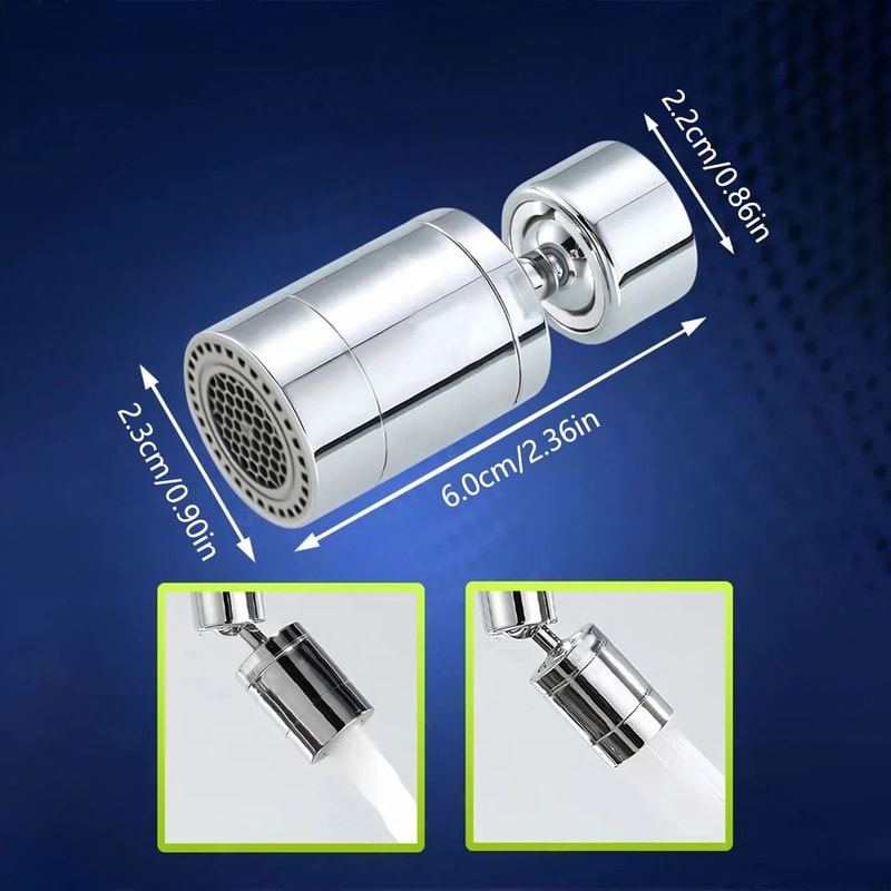 360 Rotary Splashback Tap Nozzle Dual Mode Kitchen Sink Faucet Aerator 5