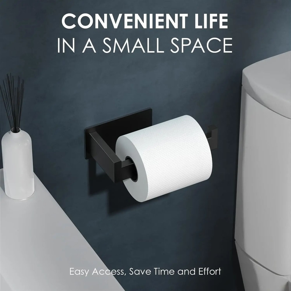 Adhesive Stainless Steel Toilet Paper Holder Modern Waterproof Tissue Hanger 3