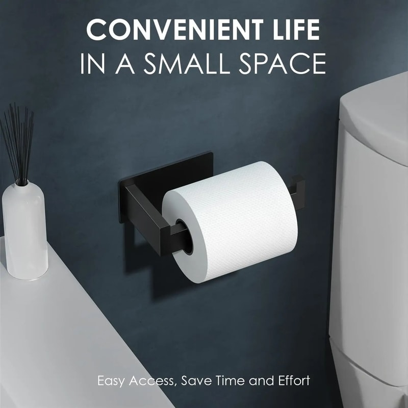 Adhesive Stainless Steel Toilet Paper Holder Modern Waterproof Tissue Hanger 3