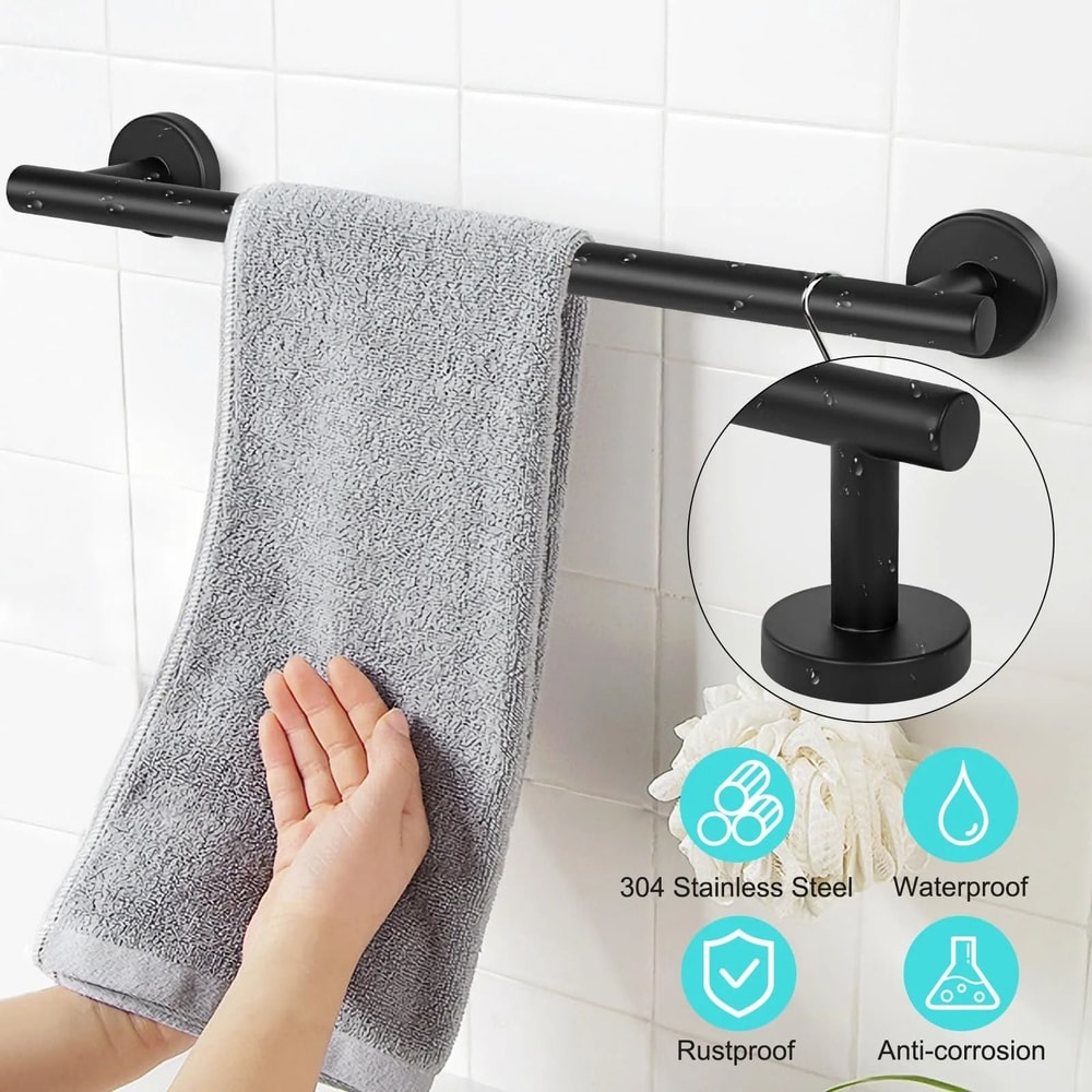 Stainless Steel Towel Bar Sleek WallMounted Bathroom Holder 0