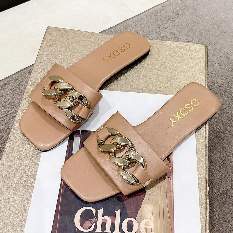 Summer Low Heel Slides Versatile Indoor Outdoor Fashion Slippers 5
